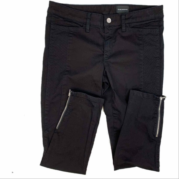 black jeans with zippers on bottom